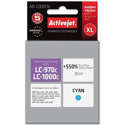 Cartouche d'encre cyan Activejet AB-1000CN - Haute capacité Cartouche d'encre cyan Activejet AB-1000CN - Haute capacité