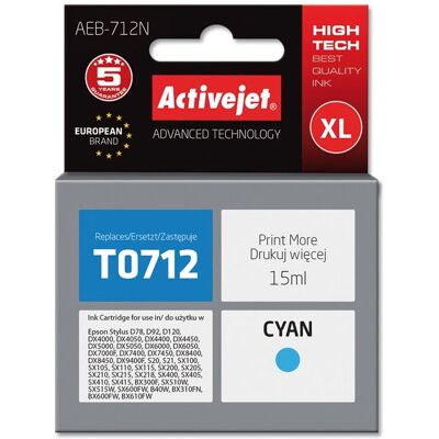 Activejet AEB-712N Cyan Tintenpatrone - Hohe Reichweite Epson Kompatibel Activejet AEB-712N Cyan Tintenpatrone - Hohe Reichweite Epson Kompatibel