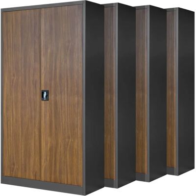 JAN NOWAK Großer Metall-Schrank - Antracyt/Orzech - 900x1950x400 - Stauraum JAN NOWAK Großer Metall-Schrank - Antracyt/Orzech - 900x1950x400 - Stauraum