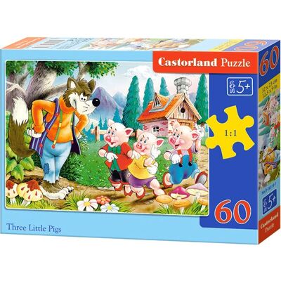 Castorland Drei kleine Schweinchen Puzzle 60 Stück - Cartoons Castorland Drei kleine Schweinchen Puzzle 60 Stück - Cartoons
