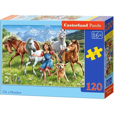 Castorland In Een Weide 120 Stukjes Paarden Puzzel - Legpuzzel Castorland In Een Weide 120 Stukjes Paarden Puzzel - Legpuzzel