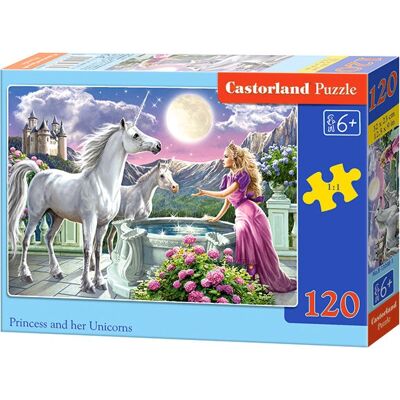 Castorland Prinzessin und Einhörner Puzzle - 120 Stück Castorland Prinzessin und Einhörner Puzzle - 120 Stück