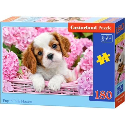 Castorland Chien en Fleurs Roses 180 pièces Puzzle - Publicité Castorland Chien en Fleurs Roses 180 pièces Puzzle - Publicité