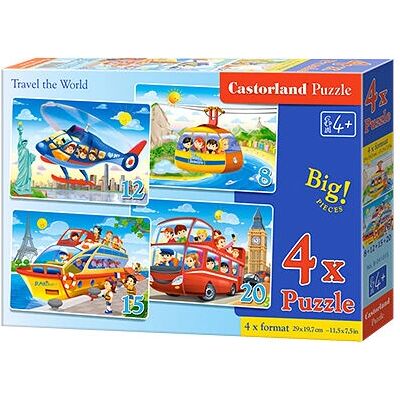 Castorland Voyage autour du monde - Puzzle véhicules 8 pcs - Publicité Castorland Voyage autour du monde - Puzzle véhicules 8 pcs - Publicité