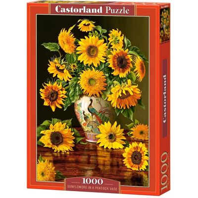 Castorland Tournesols en Vase de Paon Puzzle - 1000 Pièces - Puzzle Castorland Tournesols en Vase de Paon Puzzle - 1000 Pièces - Puzzle