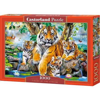 Castorland Tygrysy nad strumykiem, Puzzle 1000 elementów - Zwierzęta Castorland Tygrysy nad strumykiem, Puzzle 1000 elementów - Zwierzęta