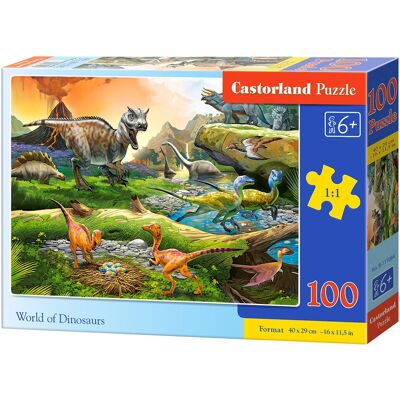 Castorland B-111084 Puzzle - Welt der Dinosaurier - 100 Stücke Castorland B-111084 Puzzle - Welt der Dinosaurier - 100 Stücke