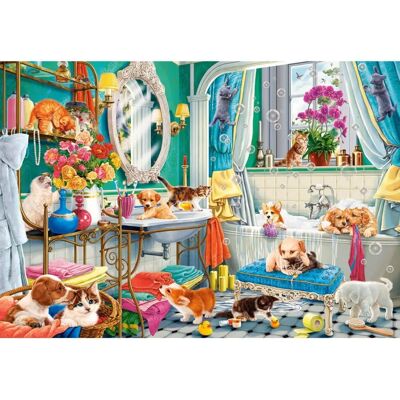 Castorland Puzzle 1500 Pièces - Crazy Pet Bath - Publicité Castorland Puzzle 1500 Pièces - Crazy Pet Bath - Publicité
