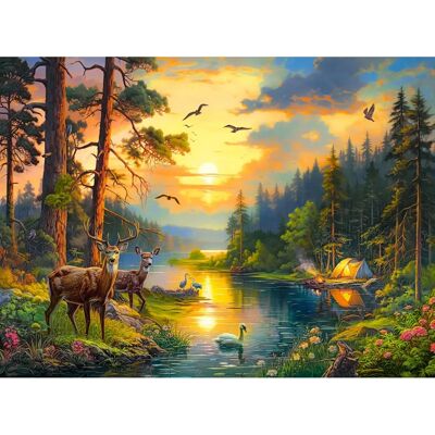 Castorland západ slunce nad lesní řekou - Puzzle Castorland západ slunce nad lesní řekou - Puzzle