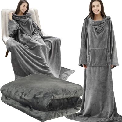 RUHHY Oversize Szary Koc z Rękawami - Koc z Rękawami RUHHY Oversize Szary Koc z Rękawami - Koc z Rękawami