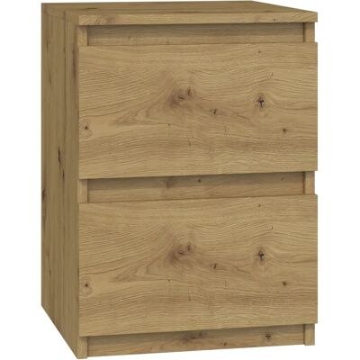 Topeshop M2 Artisan Nachttisch - 2 Schubladen Eiche Topeshop M2 Artisan Nachttisch - 2 Schubladen Eiche