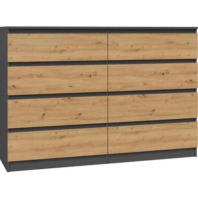 Topeshop M8 140 Kommode - Antrazit / Dąb Artisan Topeshop M8 140 Kommode - Antrazit / Dąb Artisan
