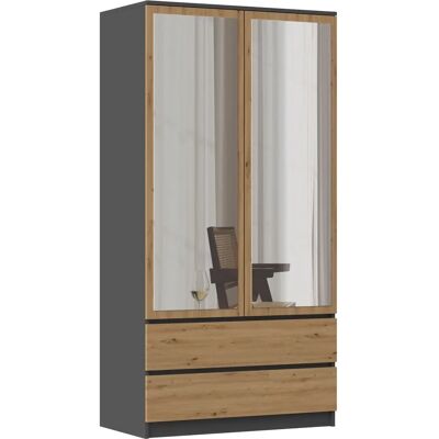 Topeshop Malwa L Garde-robe Chambre - 5 Étagères 2 Portes - Publicité Topeshop Malwa L Garde-robe Chambre - 5 Étagères 2 Portes - Publicité