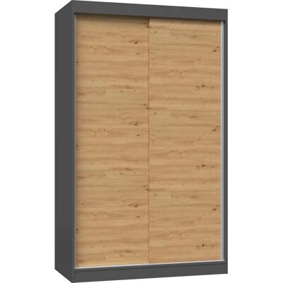 Topeshop IGA 120 ANT/ART B Kleiderschrank - 7 Regale, 2 Türen Topeshop IGA 120 ANT/ART B Kleiderschrank - 7 Regale, 2 Türen