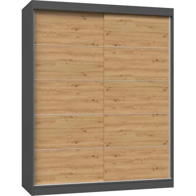 Topeshop - IGA 160 ANT/ART C - Antracyt - Kleiderschrank Topeshop - IGA 160 ANT/ART C - Antracyt - Kleiderschrank
