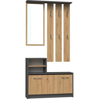 Topeshop GAR ANT/ART Armario de entrada - Moderno, 850mm de ancho, 240mm de profundo, 1600mm de alto Topeshop GAR ANT/ART Armario de entrada - Moderno, 850mm de ancho, 240mm de profundo, 1600mm de alto