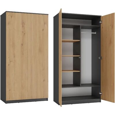 Topeshop SD-90 ANT/ART KPL - 7 polic, 2 dveře Šatní skříň Topeshop SD-90 ANT/ART KPL - 7 polic, 2 dveře Šatní skříň