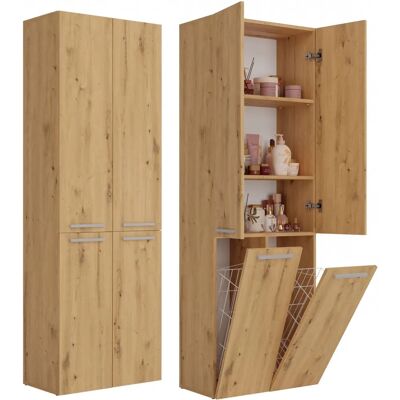 Topeshop - Nel - Chêne - 174 cm - armoire de salle de bains - Publicité Topeshop - Nel - Chêne - 174 cm - armoire de salle de bains - Publicité