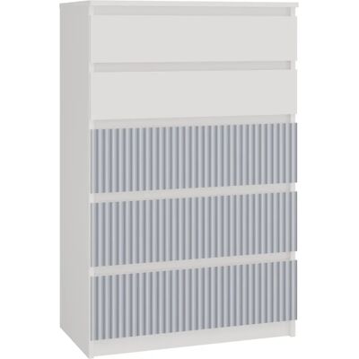 Topeshop M5 FR BLUE KPL - Kommode + Sideboard - Blau, Weiß, 5 Schubladen Topeshop M5 FR BLUE KPL - Kommode + Sideboard - Blau, Weiß, 5 Schubladen