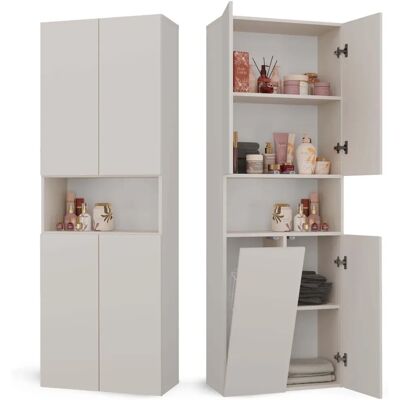 Meuble de salle de bain Glaze avec panier - Style moderne - 174x60x30 cm - Publicité Meuble de salle de bain Glaze avec panier - Style moderne - 174x60x30 cm - Publicité