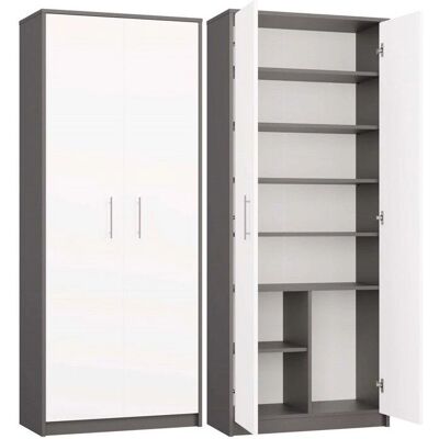 PARLA - Armario moderno 6 estantes - 180x74x35 cm - Mueble de almacenamiento - Armario de oficina PARLA - Armario moderno 6 estantes - 180x74x35 cm - Mueble de almacenamiento - Armario de oficina