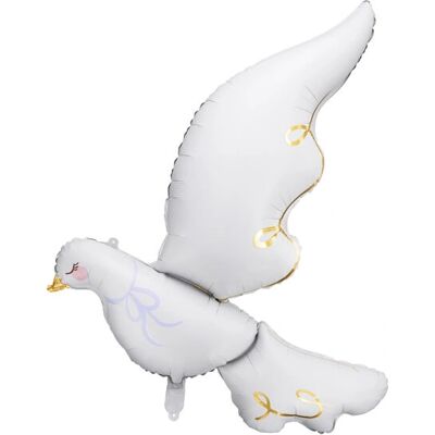 PartyDeco Balão de papel alumínio em forma de pomba - Branco - Balão PartyDeco Balão de papel alumínio em forma de pomba - Branco - Balão