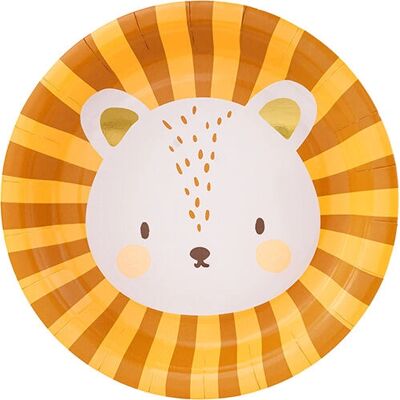 Assiettes en papier lion PartyDeco - Lot de 6 - 18cm - Jetables - Publicité Assiettes en papier lion PartyDeco - Lot de 6 - 18cm - Jetables - Publicité