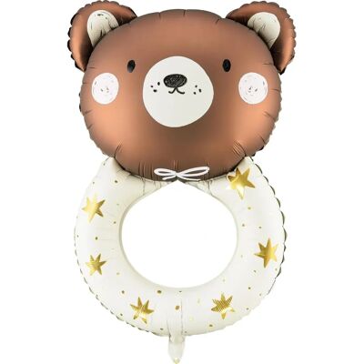 PartyDeco Großer Teddy Rattle Folienballon - Folienballon Teddy Rattle - Braun Baby Shower Dekoration PartyDeco Großer Teddy Rattle Folienballon - Folienballon Teddy Rattle - Braun Baby Shower Dekoration