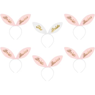 PartyDeco Braut Squad Pink Hasenohren Haarreif - Haarreif PartyDeco Braut Squad Pink Hasenohren Haarreif - Haarreif