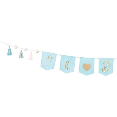 PartyDeco Himmelblau 'Oh Baby!' Girlande - Partydekoration PartyDeco Himmelblau 'Oh Baby!' Girlande - Partydekoration