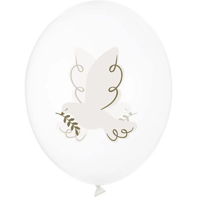 PartyDeco Dove Balões - Kit de 6 para Casamento ou Primeira Comunhão PartyDeco Dove Balões - Kit de 6 para Casamento ou Primeira Comunhão
