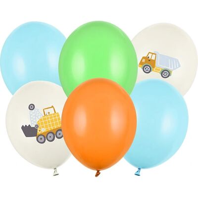 PartyDeco SB14P-334-000-6 Baufahrzeugballons - Partydekoration PartyDeco SB14P-334-000-6 Baufahrzeugballons - Partydekoration