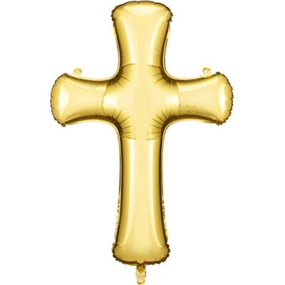 PartyDeco Gold Kreuz Ballon - Tauf- & Konfirmationsdeko PartyDeco Gold Kreuz Ballon - Tauf- & Konfirmationsdeko