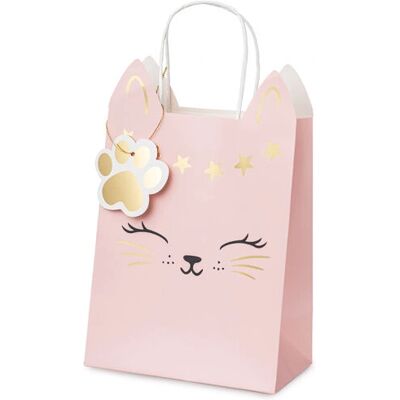 PartyDeco Sac Cadeau Chat Rose - Sac Cadeau Rose avec Empreinte de Patte de Chat - Sac pour Anniversaire d'Enfants - Publicité PartyDeco Sac Cadeau Chat Rose - Sac Cadeau Rose avec Empreinte de Patte de Chat - Sac pour Anniversaire d'Enfants - Publicité