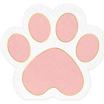 PartyDeco Pinke Katzenpfoten-Servietten - Papierservietten für Kinderpartys PartyDeco Pinke Katzenpfoten-Servietten - Papierservietten für Kinderpartys