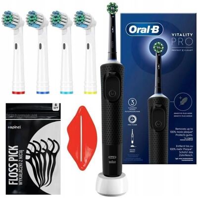 Szczoteczka elektryczna Oral-B Vitality PRO Protect X Clean Czarna - 4 końcówki wymienne Szczoteczka elektryczna Oral-B Vitality PRO Protect X Clean Czarna - 4 końcówki wymienne