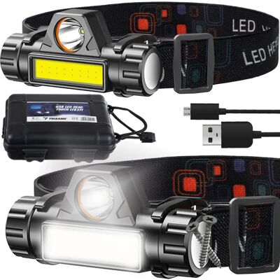 Northix Malli - Säädettävä otsalamppu - 4-in-1 USB Northix Malli - Säädettävä otsalamppu - 4-in-1 USB
