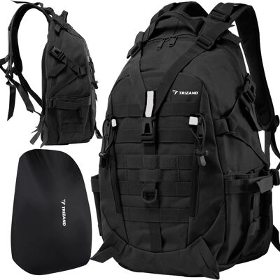 Trizand Schwarz 20534 Militär/Reise Rucksack - Großes Fassungsvermögen Wasserabdeckhaube Trizand Schwarz 20534 Militär/Reise Rucksack - Großes Fassungsvermögen Wasserabdeckhaube