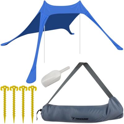 Viking Choice Strandtent - UV50+ - 450x450x160 cm - Blauw - Strandtent Viking Choice Strandtent - UV50+ - 450x450x160 cm - Blauw - Strandtent