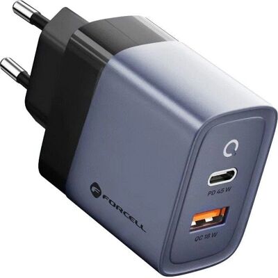 Chargeur Mur Forcell VT-39 45W USB-C & USB-A - Charge Rapide Chargeur Mur Forcell VT-39 45W USB-C & USB-A - Charge Rapide