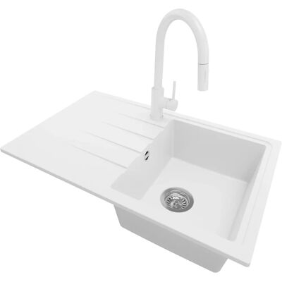Primagran - Milán 780 Smart - 78x50 cm - Blanco - Evier - Publicité Primagran - Milán 780 Smart - 78x50 cm - Blanco - Evier - Publicité