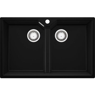 Primagran Madrid 80 Twin - 2 cuves - 80 cm - black - Sink - Publicité Primagran Madrid 80 Twin - 2 cuves - 80 cm - black - Sink - Publicité