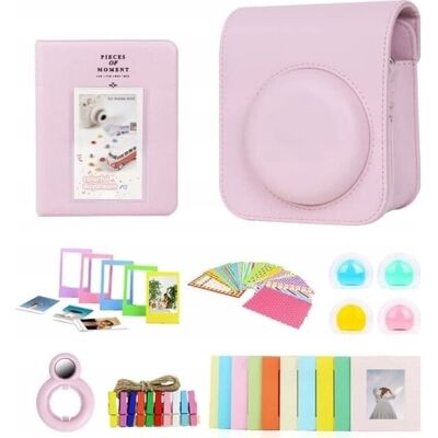 Zestaw akcesoriów 8w1 do Fujifilm Instax Mini 12 - Różowy Zestaw akcesoriów 8w1 do Fujifilm Instax Mini 12 - Różowy