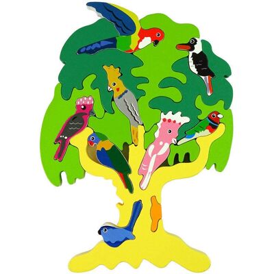Lean Toys Holzbaum Puzzle mit Vögeln für Kinder - Lernded Toy Lean Toys Holzbaum Puzzle mit Vögeln für Kinder - Lernded Toy