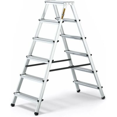 Drabest - Aluminium Household Ladder - 125 kg - 2x6 stupňů - žebřík Drabest - Aluminium Household Ladder - 125 kg - 2x6 stupňů - žebřík