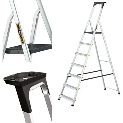 Drabest 7-stopniowa drabina z aluminium - Certyfikat EN 131 Drabest 7-stopniowa drabina z aluminium - Certyfikat EN 131