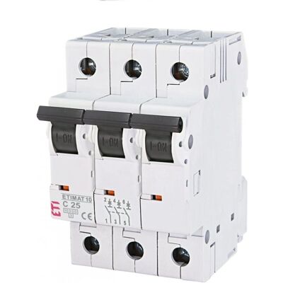 ETI Disjoncteur - 25A 3P AC - Modèle 002135718 - Publicité ETI Disjoncteur - 25A 3P AC - Modèle 002135718 - Publicité