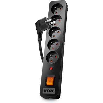 Acar X5 Steckdosenleiste - Überstromschutz, 5 Steckdosen, 3m Acar X5 Steckdosenleiste - Überstromschutz, 5 Steckdosen, 3m