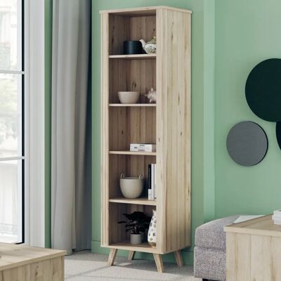 Forte Vankka Regal - 5 open shelves, Planked Oak, Particle board Forte Vankka Regal - 5 open shelves, Planked Oak, Particle board