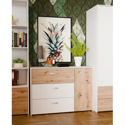 FORTE Culgoa Sideboard - 3 Schubladen, 1 Tür, 113x41.5x80cm FORTE Culgoa Sideboard - 3 Schubladen, 1 Tür, 113x41.5x80cm